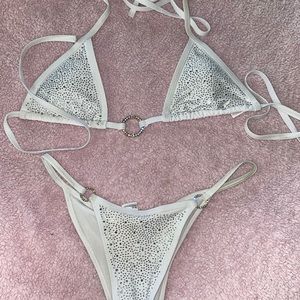 White bedazzled bikini